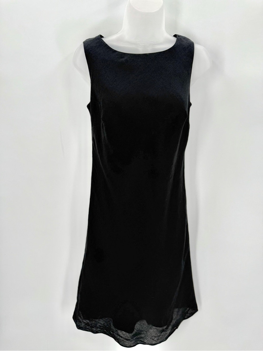Ann Taylor Loft Dress Women’s 2 Black Linen Rayon Sleeveless A-line Minimalist